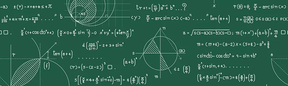 math formulas covering a green chalkboard