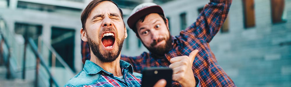 two friends celebrating a casino win