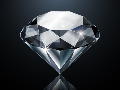 beautiful diamond on a black background reminding us of diamond themed games at SlotoCash casino