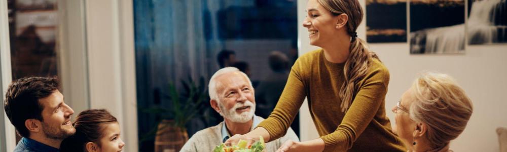 multigenerational family having a family dinner 