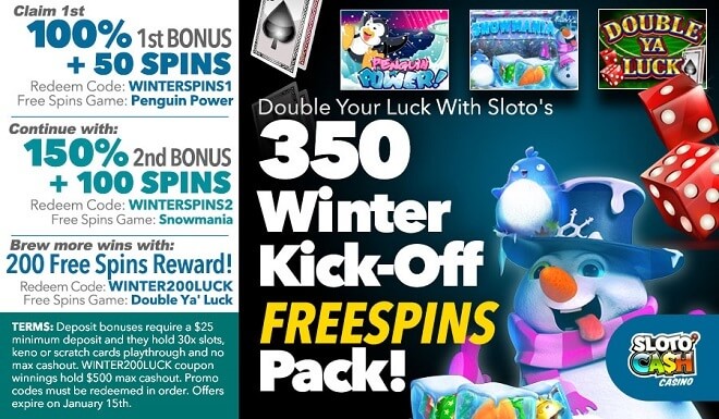 Sloto'Cash 350 Free Spins